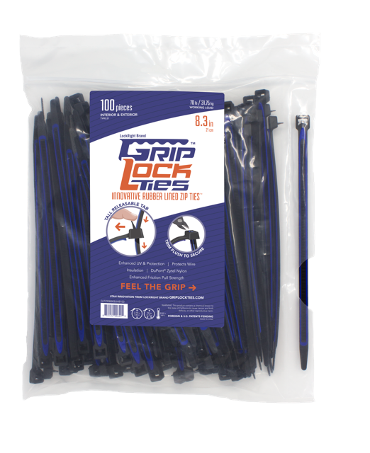 GripLock Ties - Releasable rubber lined cable ties